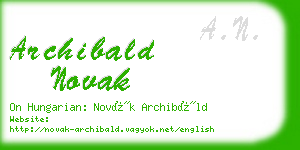 archibald novak business card